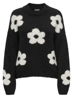 Kilian Flower Striktrøje, Black, L