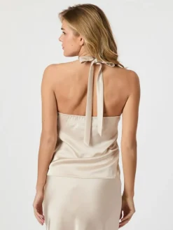 Kinuni Halter Top, Champagne, 38