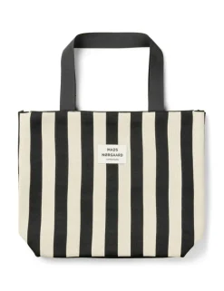 Knit Stripe Tote Bag, Black