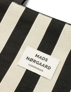 Knit Stripe Tote Bag, Black