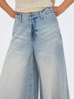 La Brea Lange Denimshorts, Light Blue Denim, S