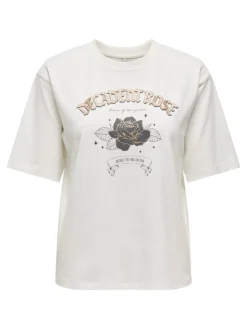 Lana Print T-shirt, Cloud Dancer, L