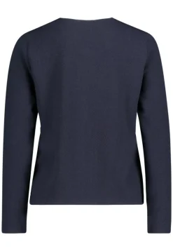 Langærmet Cardigan, Patch Dark Blue/Cream, 46