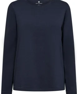 Langærmet T-shirt, Navy, XS