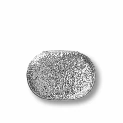 Large Oval Glitter Smykkeskrin, Silver