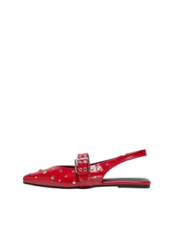 Laura-5 Slingback Buckle Ballerinasko, High Risk Red, 38