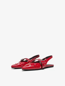 Laura-5 Slingback Buckle Ballerinasko, High Risk Red, 38