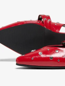 Laura-5 Slingback Buckle Ballerinasko, High Risk Red, 38