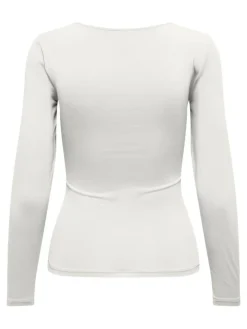 Lea Langærmet T-shirt, Hvid, XS