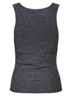 Lea Party Top, Black Silver Glitter, S