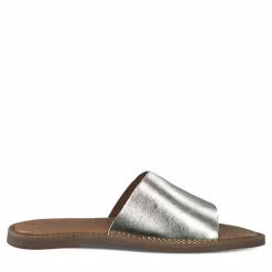 Leather Slippers, Light Gold, 37