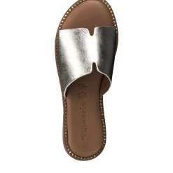 Leather Slippers, Light Gold, 37