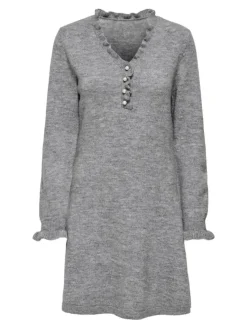 Letty Strikkjole, Light Grey Melange, L