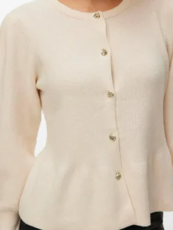 Light Fitted Cardigan, Eggnog, XL