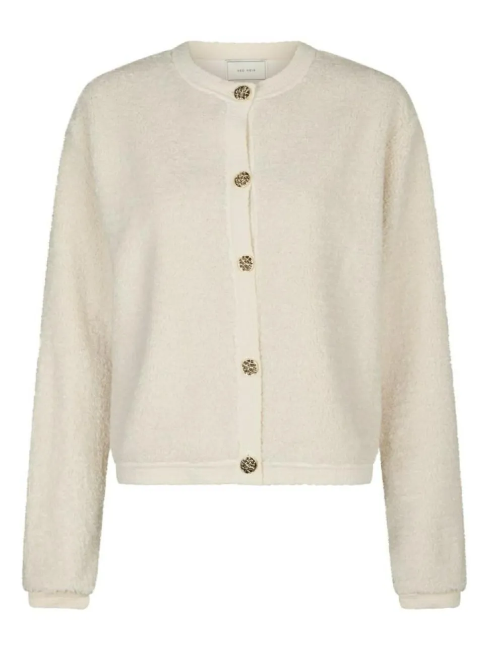 Limo Fluffy Knit Cardigan, Creme, 34