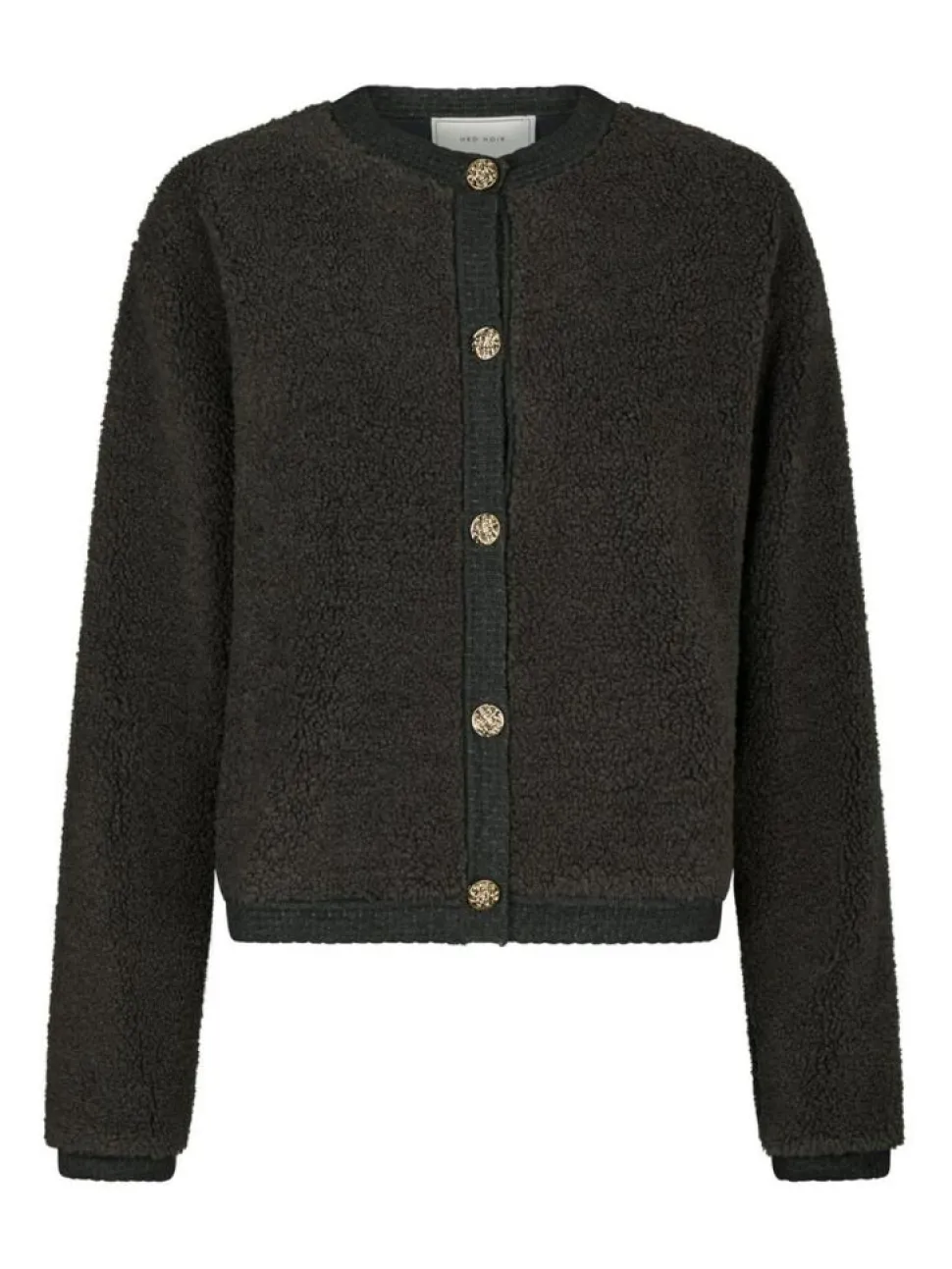 Limo Fluffy Knit Cardigan, Antracit, 40