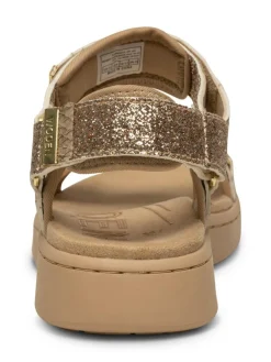 Line Glitter Sandaler, Coffee Cream, 42