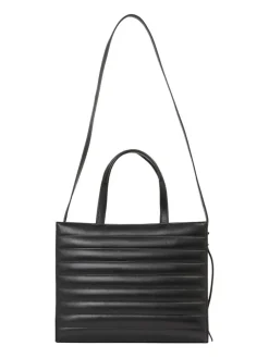 Line Quilt Medium Tote Taske, Black
