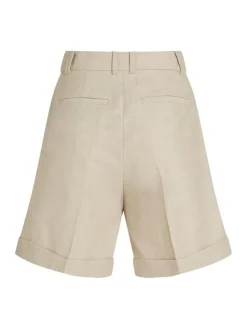 Linen Mix Pleated Shorts, Classic Beige, 42