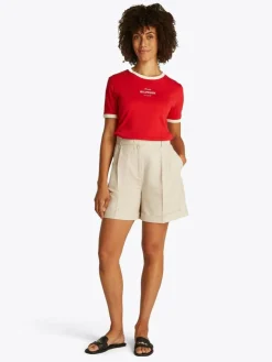 Linen Mix Pleated Shorts, Classic Beige, 42