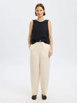 Linna Reversible Linen Top, Black, 40