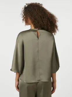 Liora Heavy Sateen Bluse, Cold Army, 36
