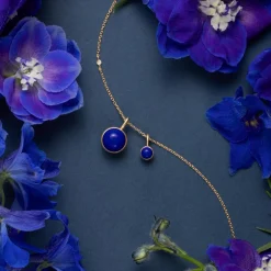 Little Prime Vedhæng, Gold Plated/Lapis Crystal