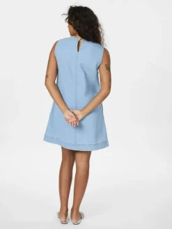 Livo Denim Kjole, Light Blue, 40