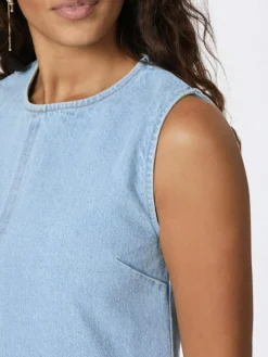 Livo Denim Kjole, Light Blue, 40