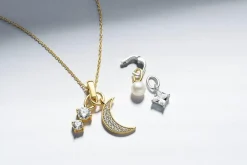 Lock Charm Halskæde, Silver, 45 cm