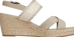 Logo Mid Wedge Espadrille Sandaler, Sandalwood, 40