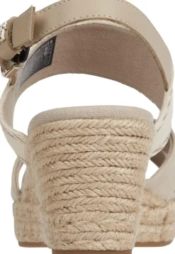 Logo Mid Wedge Espadrille Sandaler, Sandalwood, 40