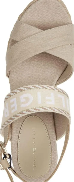 Logo Mid Wedge Espadrille Sandaler, Sandalwood, 40