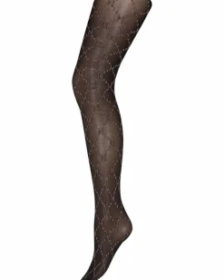 Logo Strømpebukser, Mørkebrun, L/XL