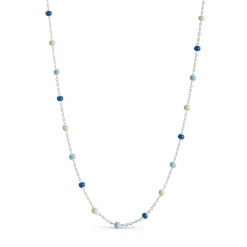Lola Halskæde, Sølv/Marine, 38+2+2 cm