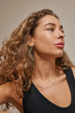 Lola Halskæde, Sølv/Marine, 38+2+2 cm