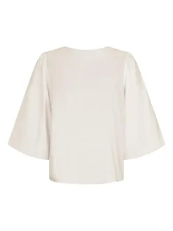 Lorraine Poplin Bluse, Ivory, 40