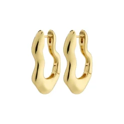 Loulia Wavy Øreringe, Gold Plated