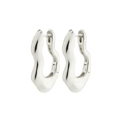 Loulia Wavy Øreringe, Silver Plated