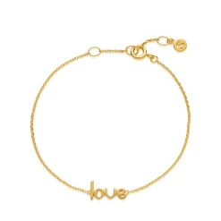Love Armbånd, Gold Plated, 15-18 cm