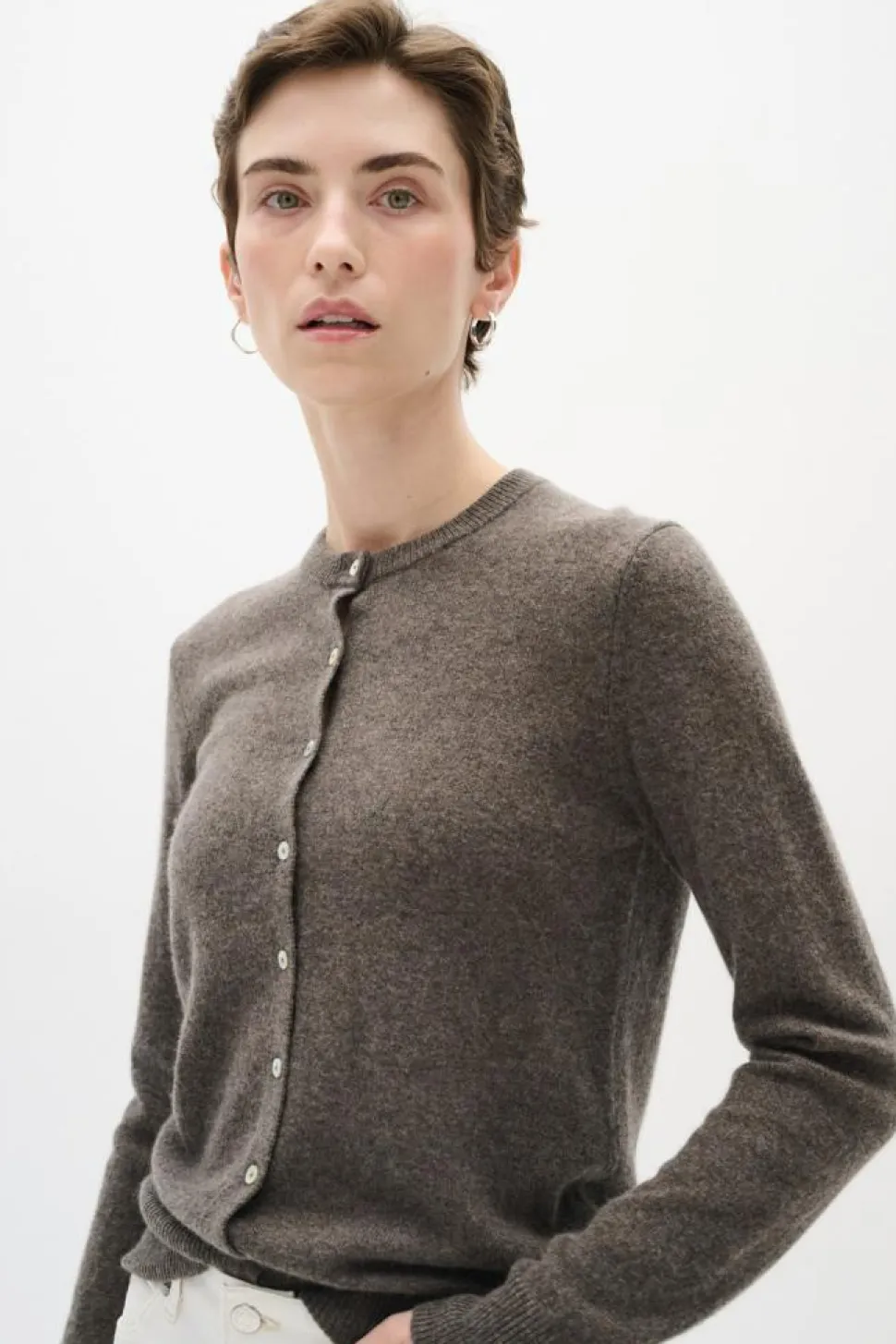 LukkaIW Cardigan, Brown Melange, XS/S