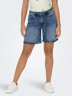 Lullu Tie Shorts, Dark Blue Denim, S