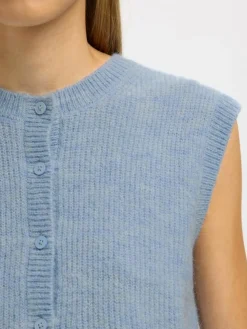 Lulu Button Vest, Cashmere Blue, S