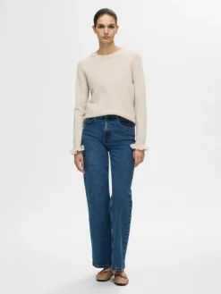 Lulu Frill Striktrøje, Birch, L