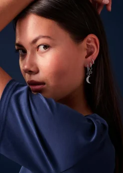 Luna Ørerings Vedhæng, Sølv/Hvid