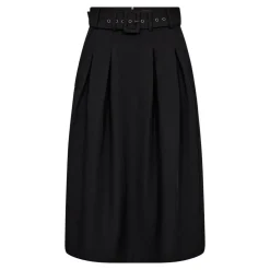 LunaCC Belt Midi Pleat Nederdel, Black, M