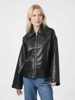 Lunara Collar Stitch Jakke, Black, 36