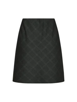 Lunna Check Short Nederdel, Antracit, 38