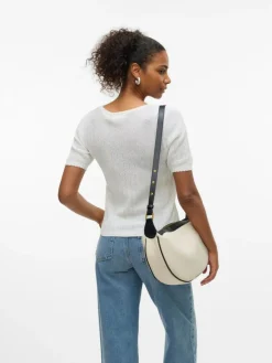 Luxlight Pointelle Strikbluse, Snow White, L