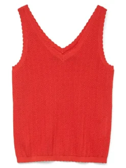 Luxlight Pointelle Top, Fiery Red, XL